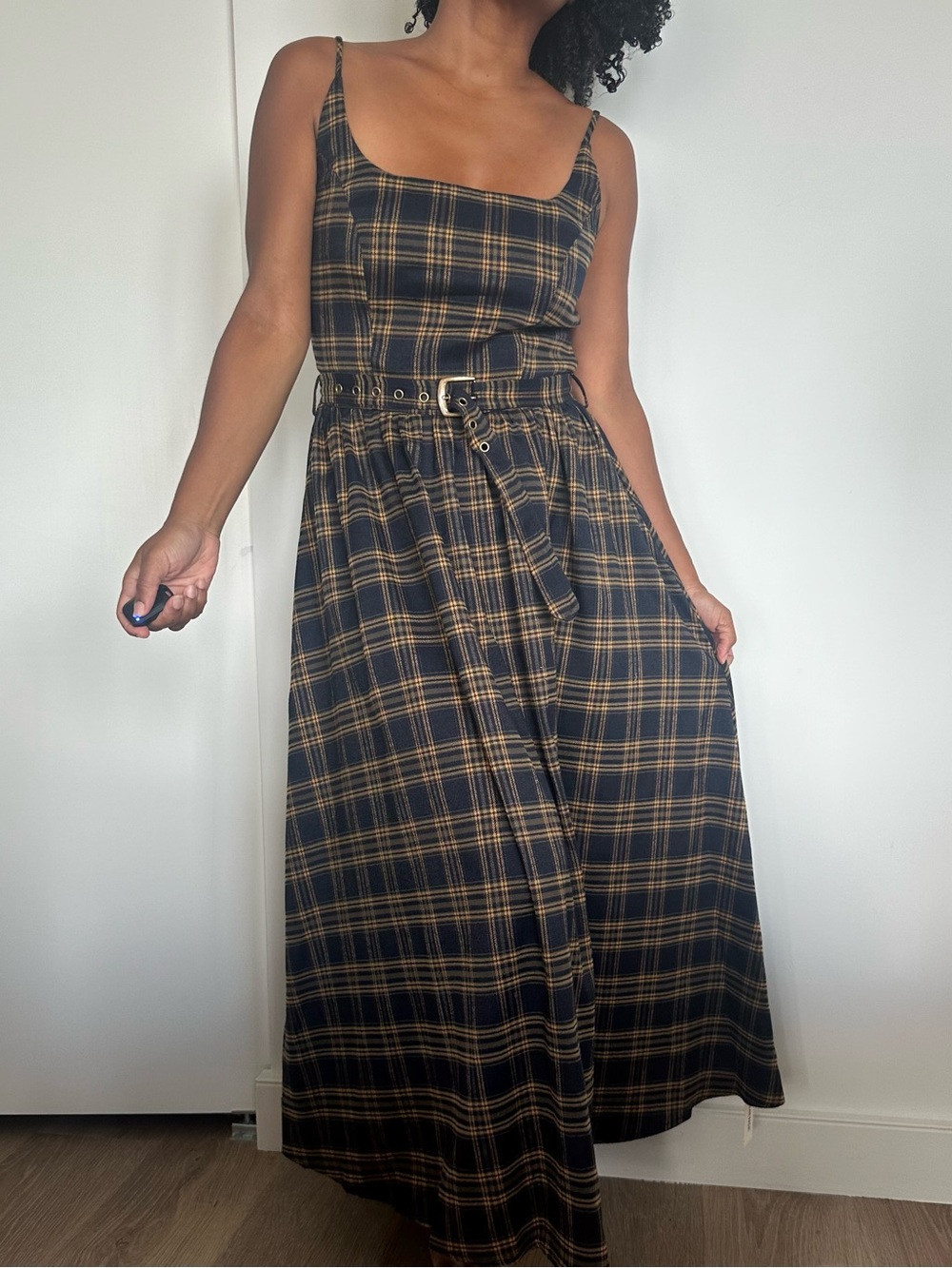 New Fall Dress: Navy abd yellow plaid